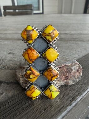 Yellow Mojave Turquoise Statement Ring